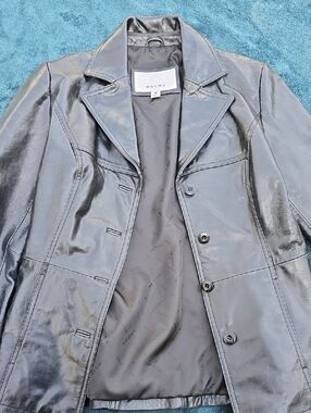 Wilsons Leather Black Women's Leather Blazer Jacket with Notch Lapel